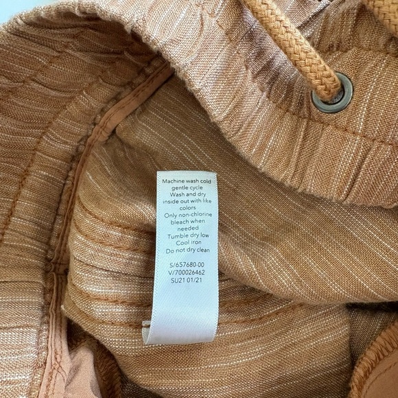 Athleta Cabo Linen Textured Wide Leg Pants Size 4 Sienna Brown - Picture 6 of 12